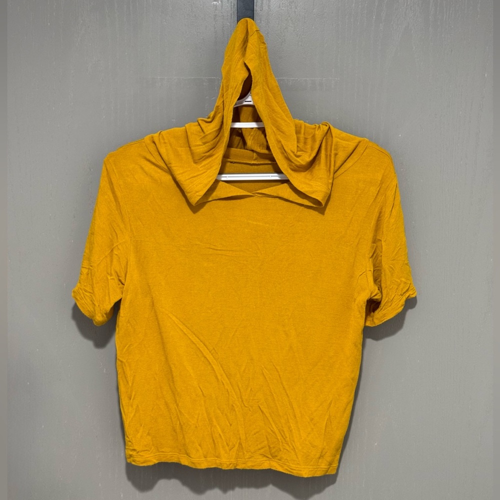 Mustard Yellow Women's Hooded Top